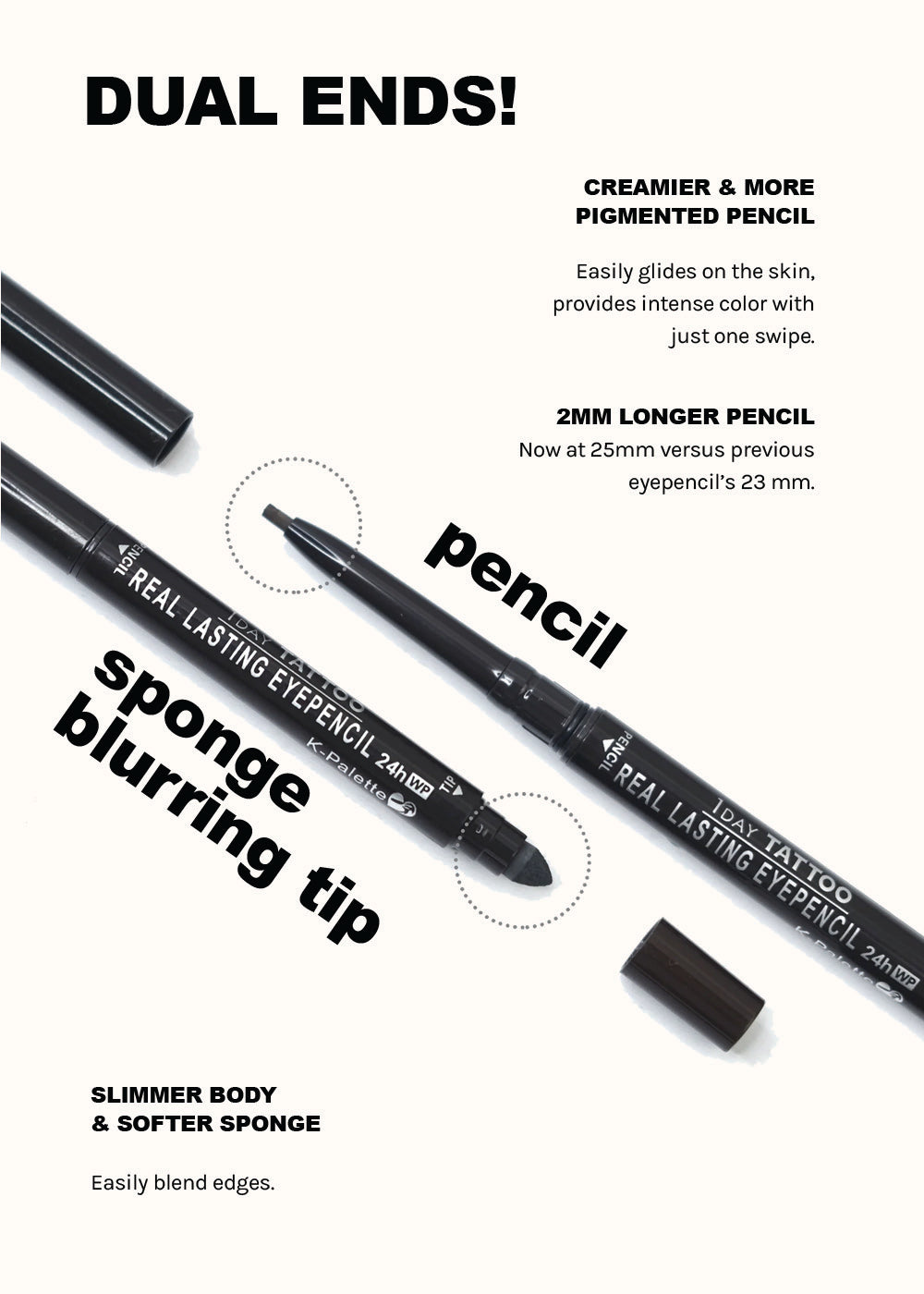 K-Palette 1 Day Tattoo Real Lasting Waterproof Eye Pencil