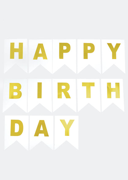 Official Key Items Gold Happy Birthday Banner