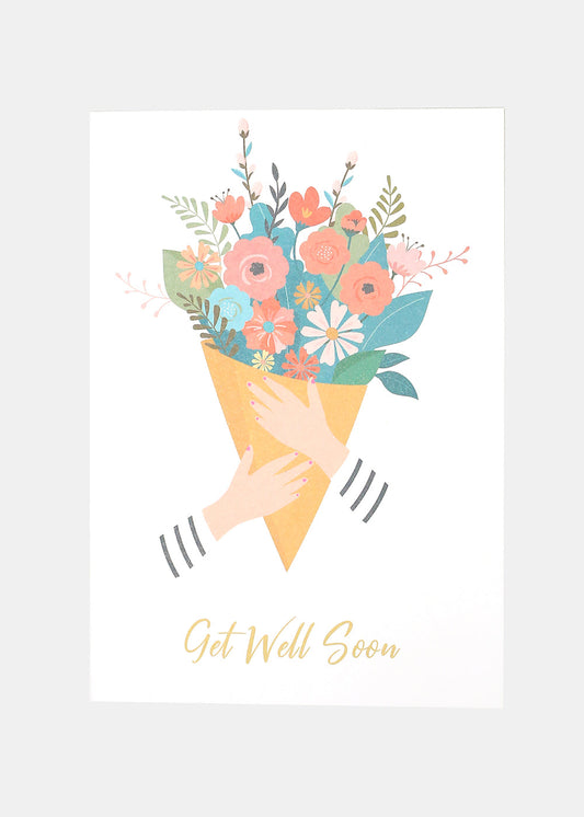 Get Well Soon Flowers Greeting Card 1
