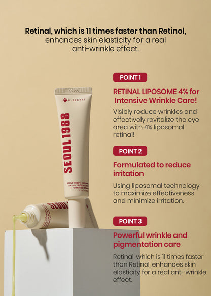 K-Secret Seoul 1988 Eye Cream: Retinal Liposome 4% + Fermented Bean 30ml
