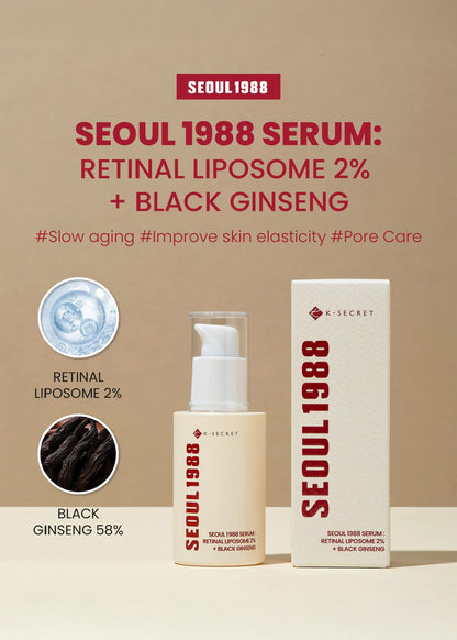 K-Secret Seoul 1988 Serum: Retinal Liposome 2% + Black Ginseng 30ml