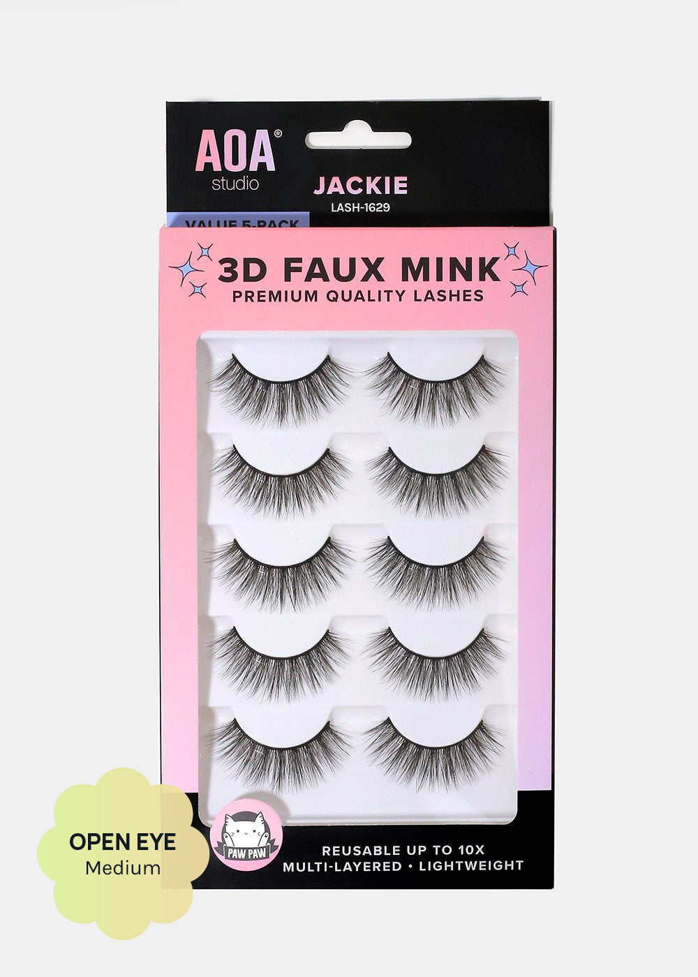 Paw Paw: 3D Faux Mink Lashes - Jackie 5-Pack