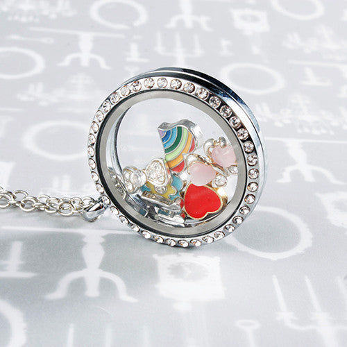 Silver Number 0 Locket Charm