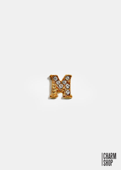 Gold Letter M Locket Charm