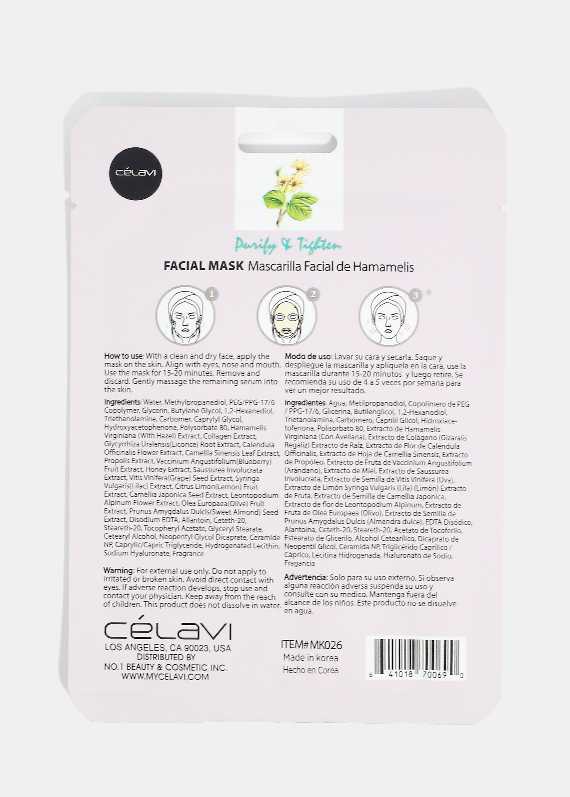 CEV Witch Hazel Sheet Mask