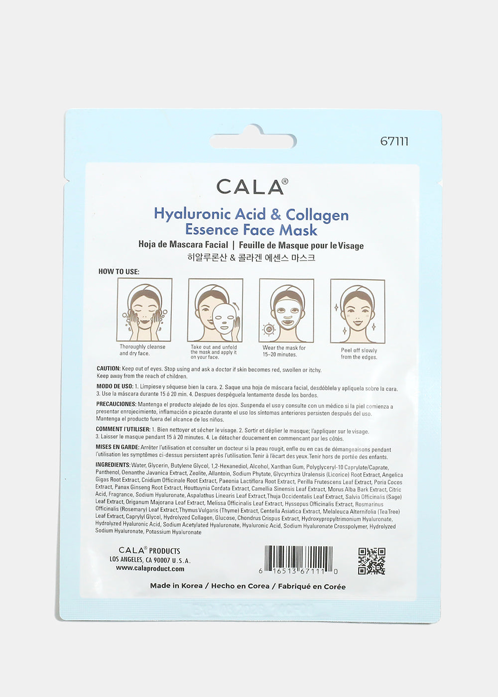 Cala Hyaluronic Acid & Collagen Essence Mask