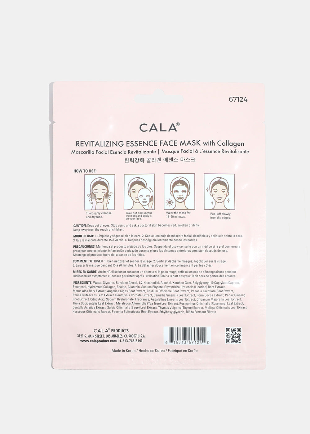 CALA Revitalizing Essence Face Mask with Collagen - 1 Sheet