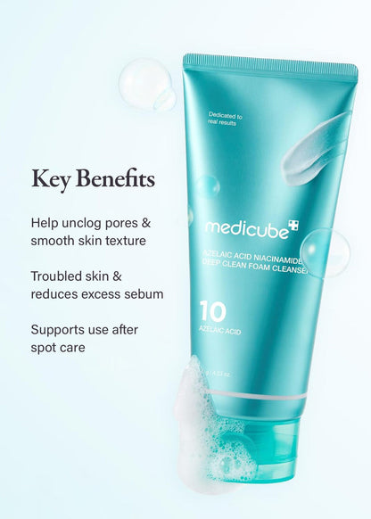 medicube Azelaic Acid Niacinamide Deep Clean Foam Cleanser 120g