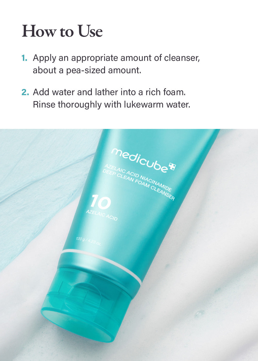 medicube Azelaic Acid Niacinamide Deep Clean Foam Cleanser 120g