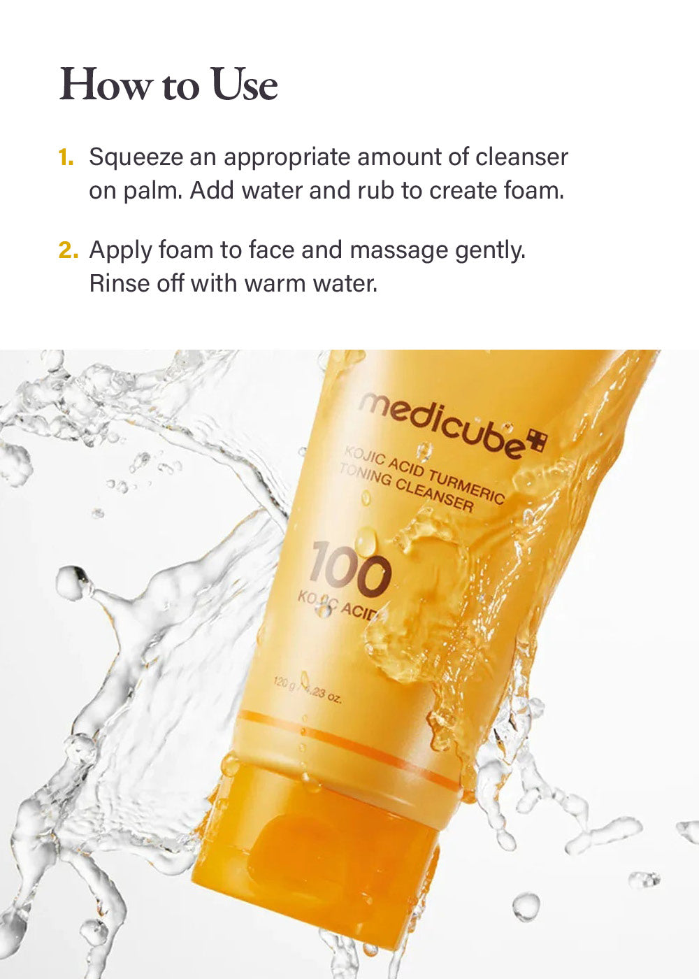 medicube Kojic Acid Turmeric Toning Cleanser 120g
