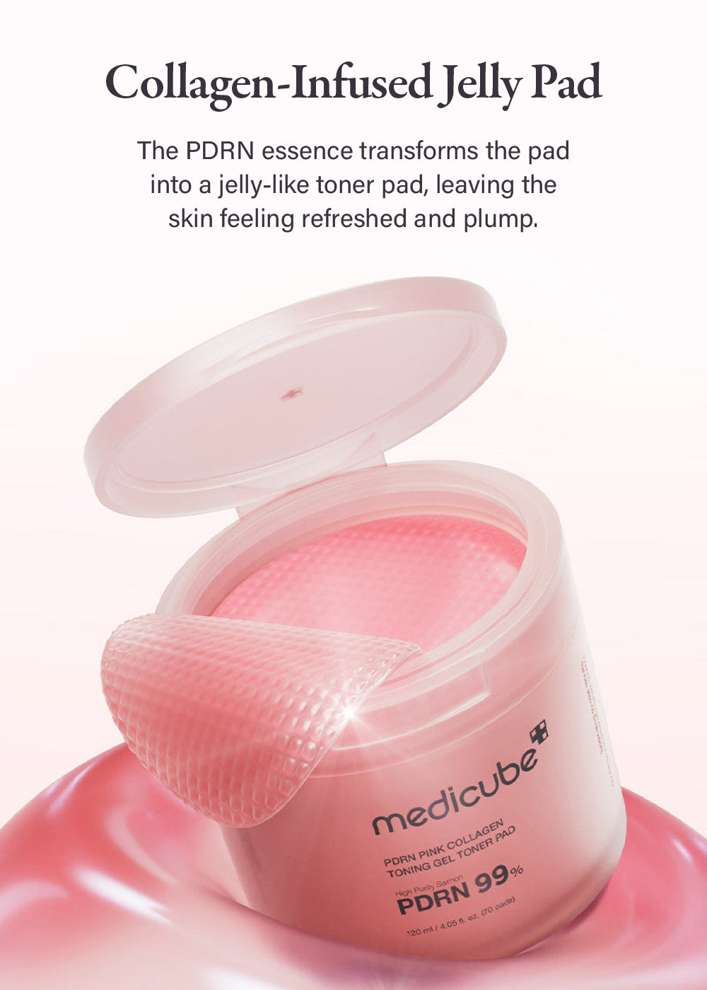 medicube PDRN Pink Collagen Toning Gel Toner Pad (70 Pads)