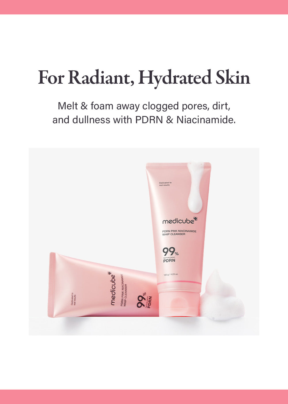medicube PDRN Pink Niacinamide Whip Cleanser 120g