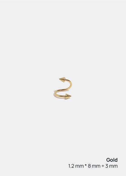 Miss A Body Jewelry - Spiked Spiral Hoop Earring