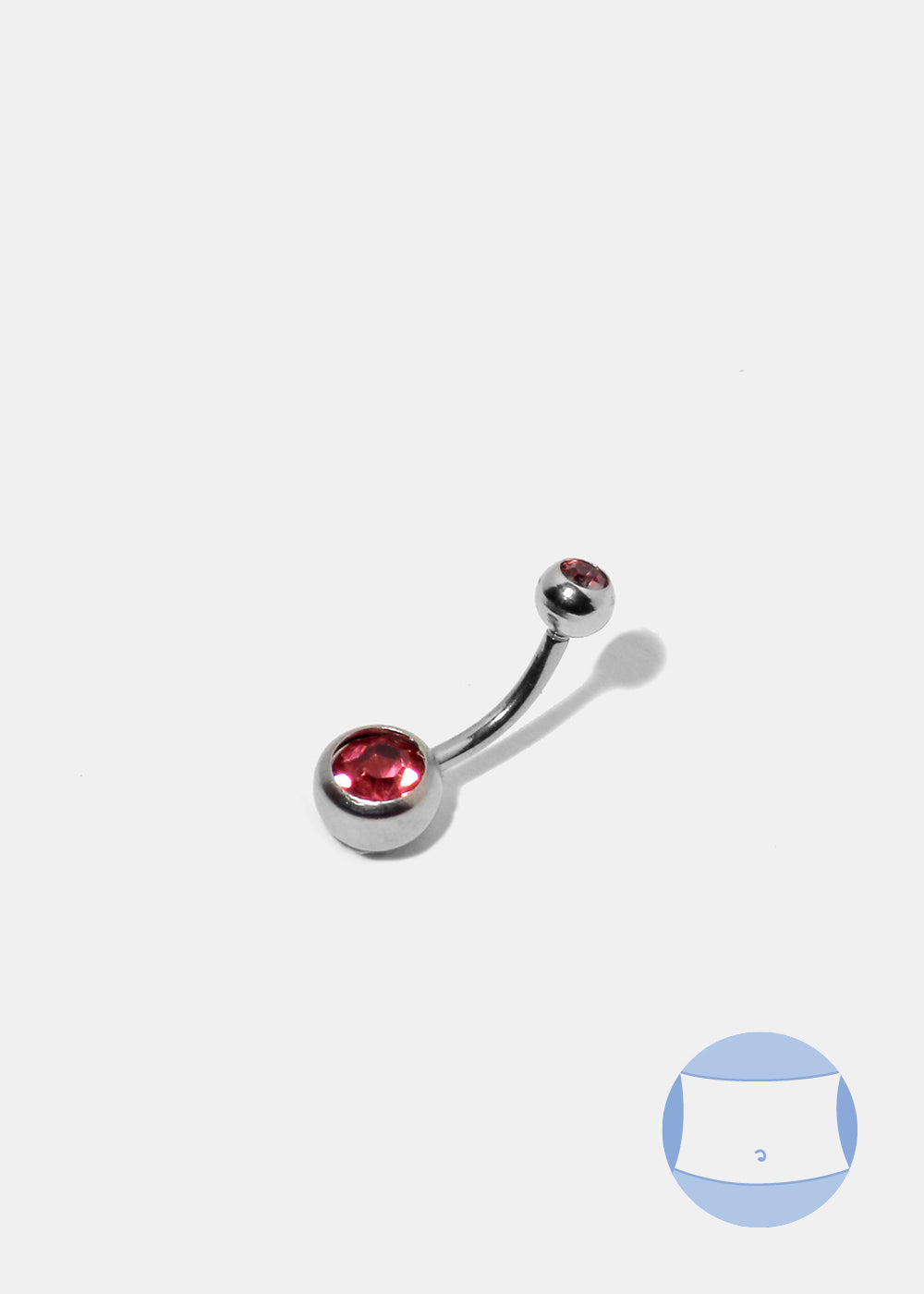Miss A Body Jewelry - Dangle Belly Button Ring - Pink/Silver
