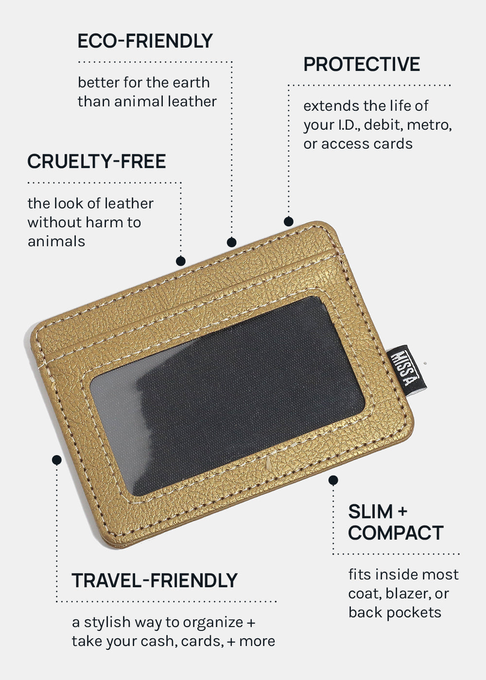 A+ Vegan Leather Slim Card Holder