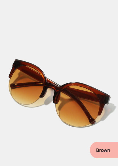 A+ Polarized Semi Rimless Frame Sunglasses