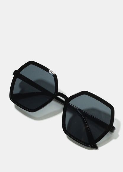 A+ Black Geometric Thin Frame Shades