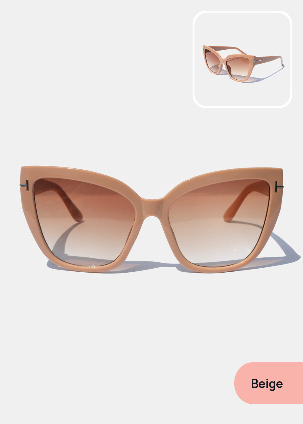 Stylish Beige Cat Eye Shades