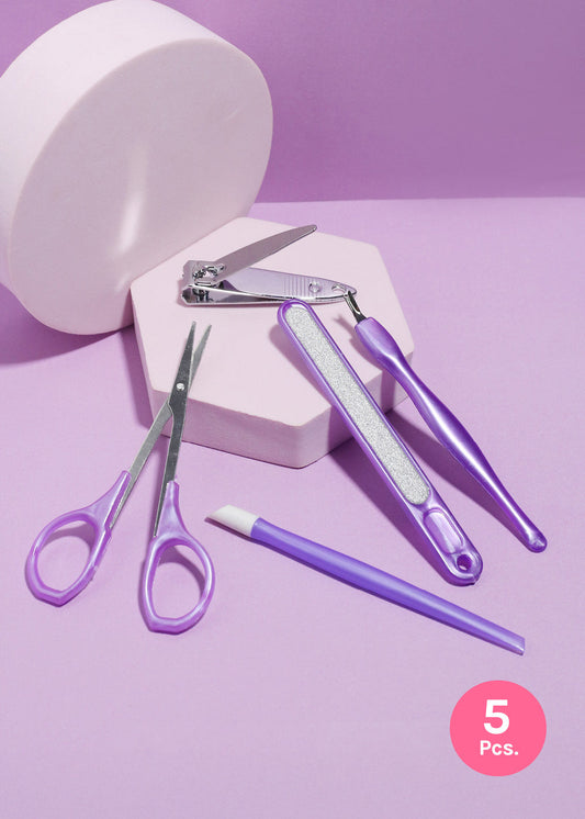AOA 5 Piece Manicure Tool Set with Beauty Scissors