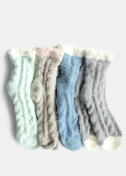 Two Tone Fuzzy Socks