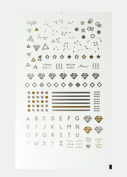 Modern Deco Nail Art Sticker Sheet