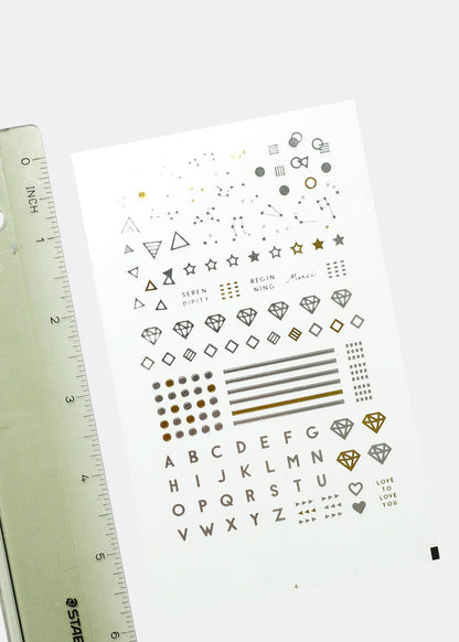 Modern Deco Nail Art Sticker Sheet