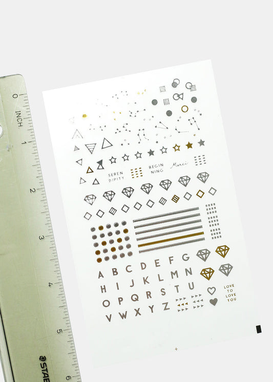 Modern Deco Nail Art Sticker Sheet