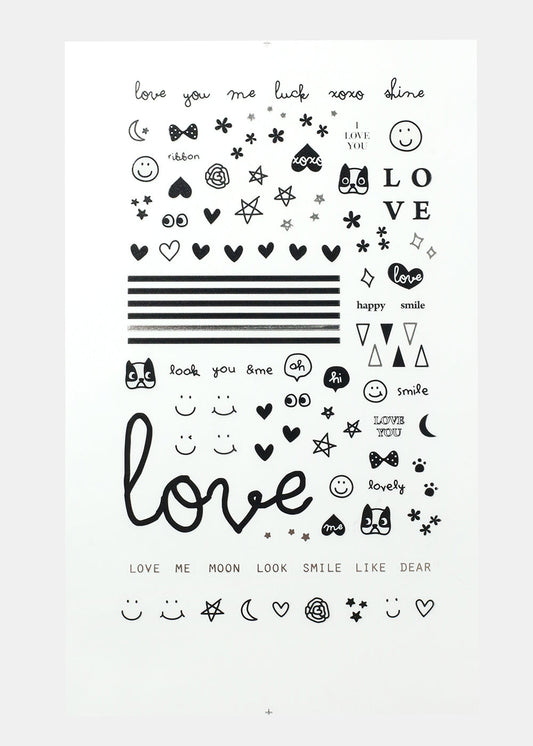 Love Deco Nail Art Sticker Sheet