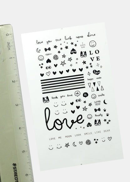 Love Deco Nail Art Sticker Sheet