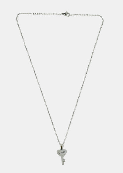 Love Heart Key Necklace