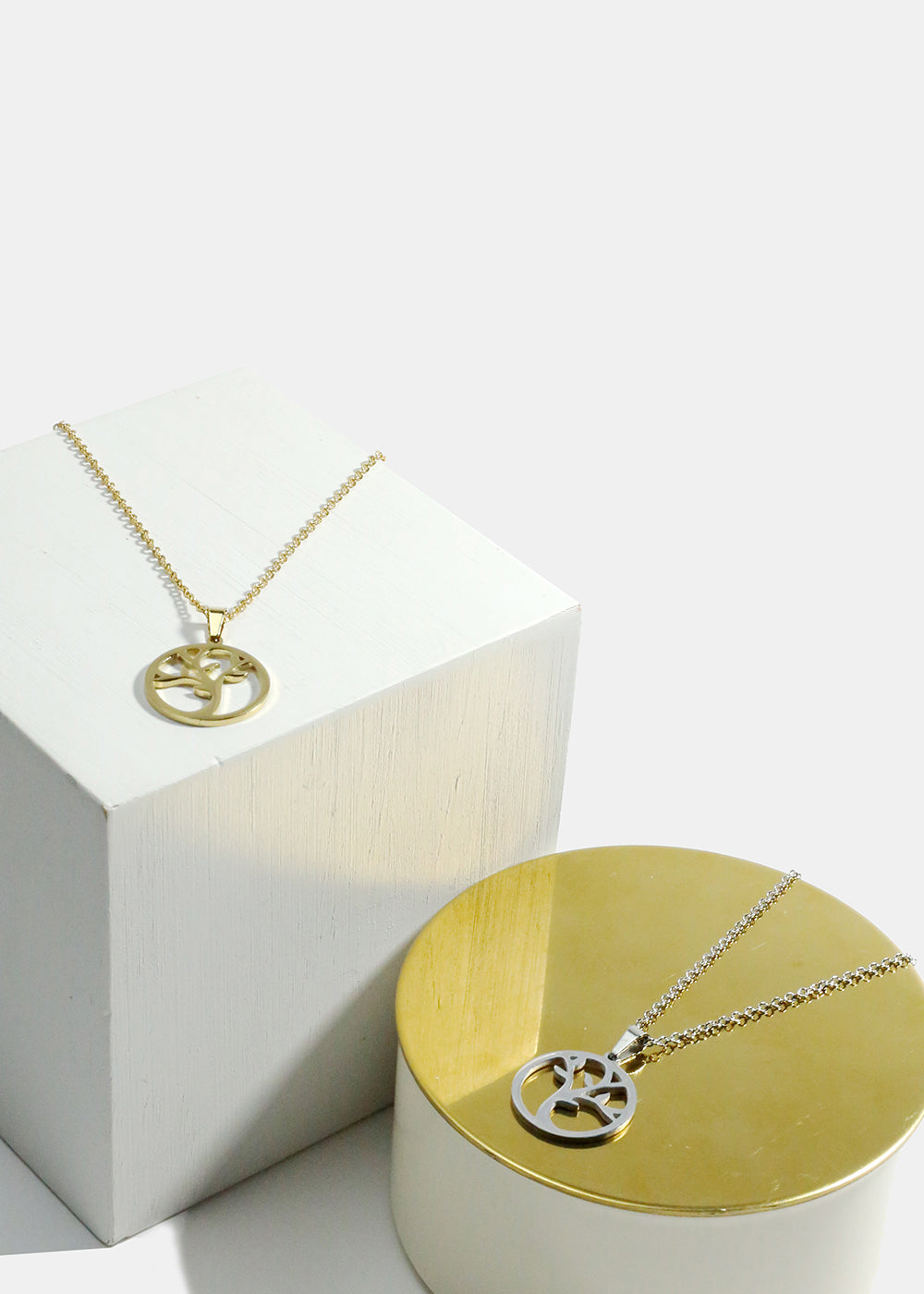 Tree in Circle Necklace