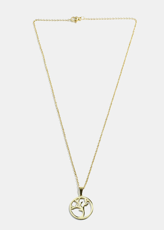 Tree in Circle Necklace