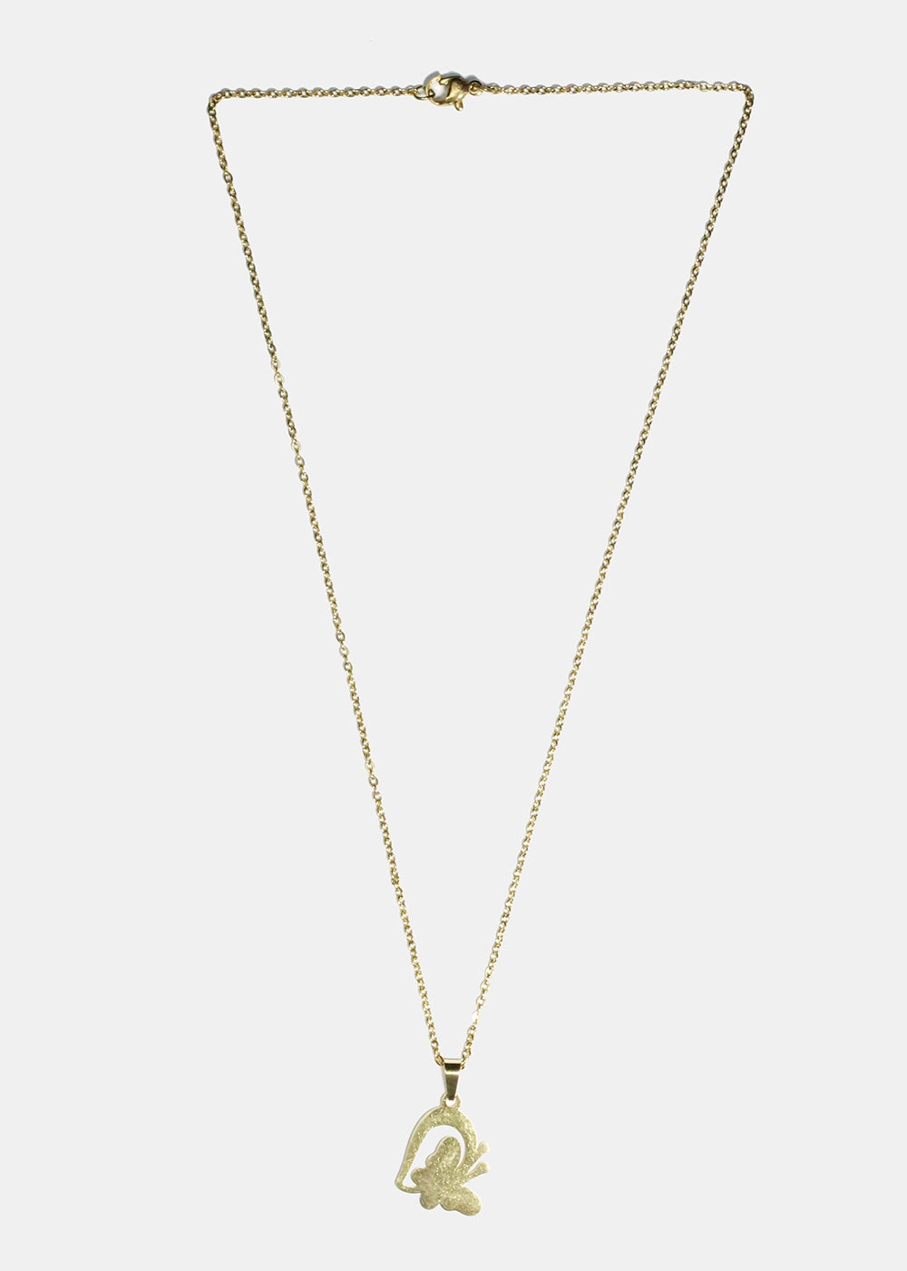 Butterfly & Half Heart Necklace