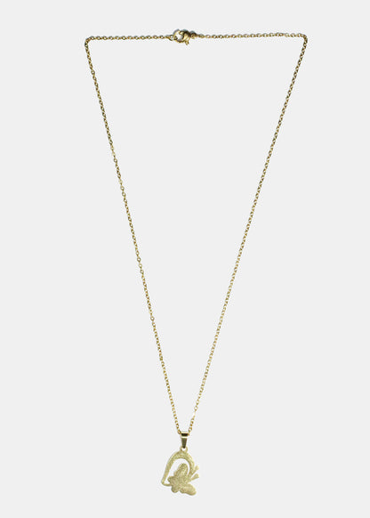 Butterfly & Half Heart Necklace
