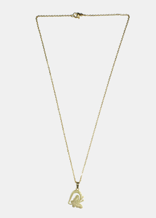 Butterfly & Half Heart Necklace