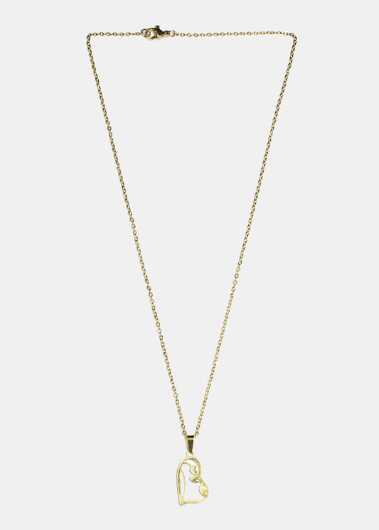 Flower and Heart Necklace