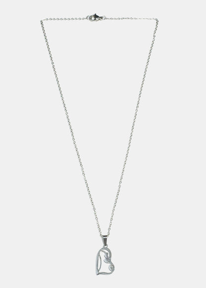 Flower and Heart Necklace