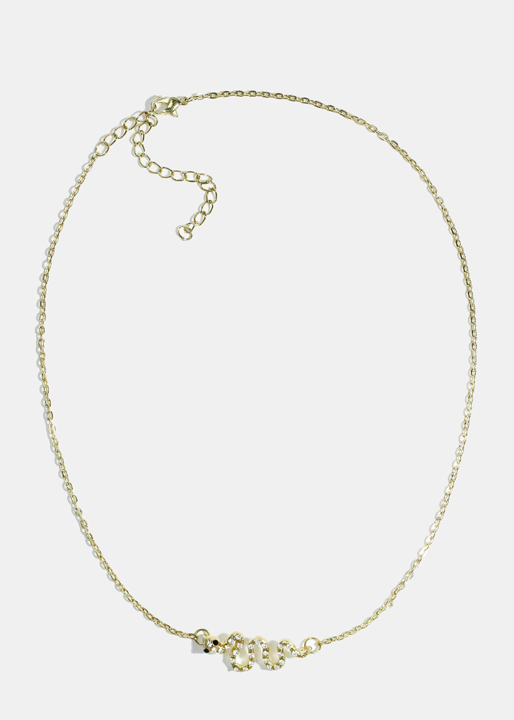 Rhinestone-Studded Snake Necklace