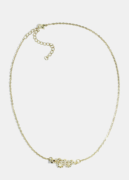Rhinestone-Studded Snake Necklace