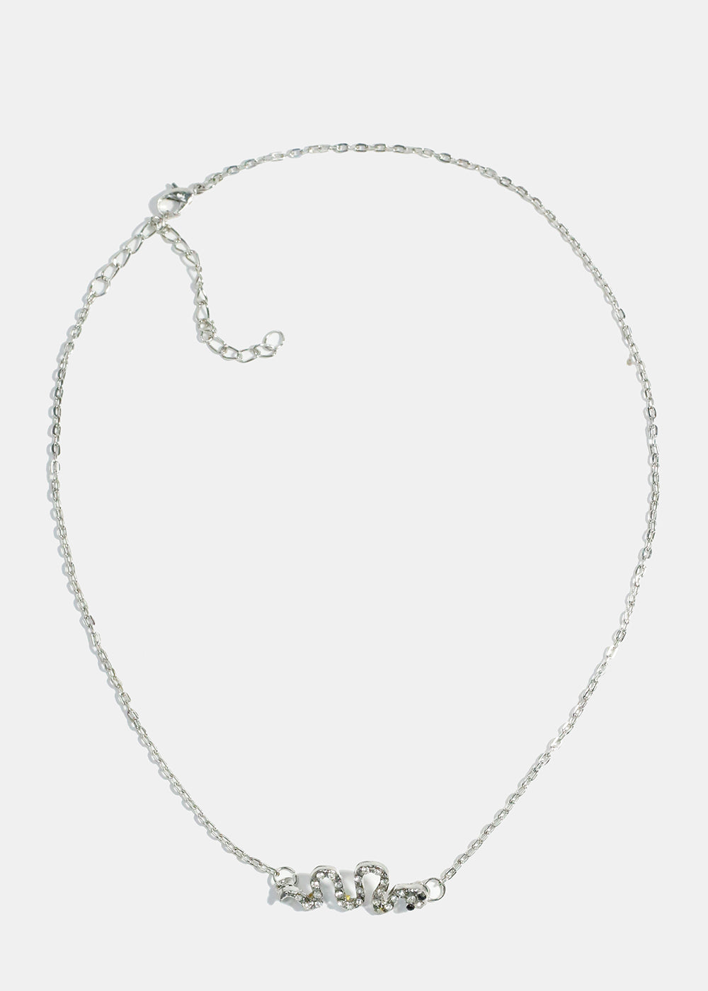 Rhinestone-Studded Snake Necklace