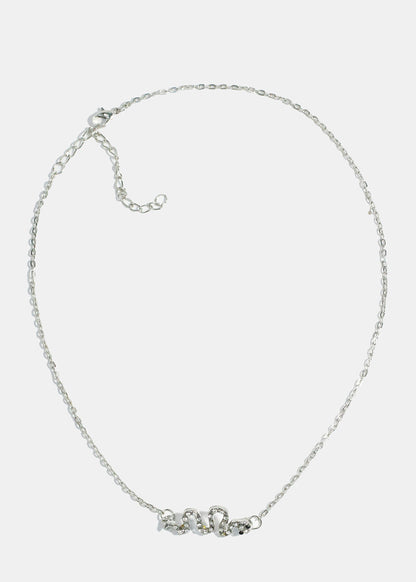 Rhinestone-Studded Snake Necklace