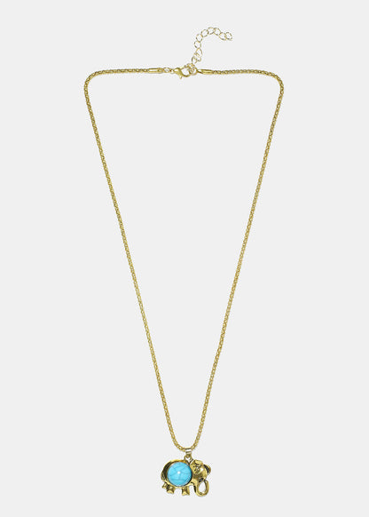 Stone Elephant Necklace