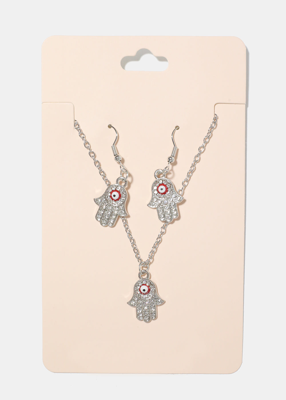 Hamsa Hand Necklace & Earring Set