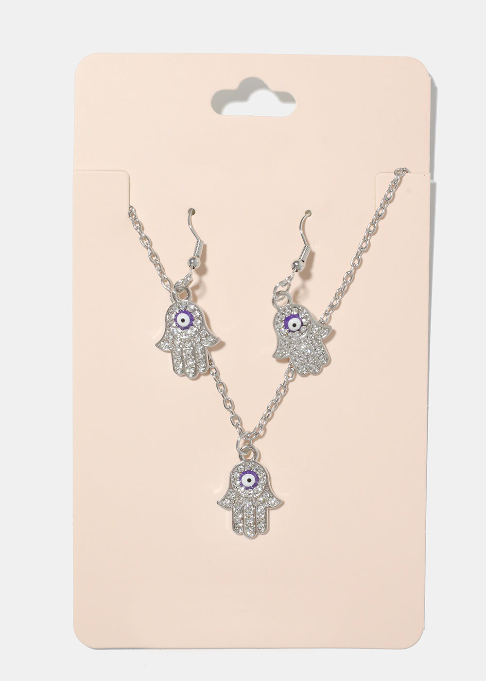 Hamsa Hand Necklace & Earring Set