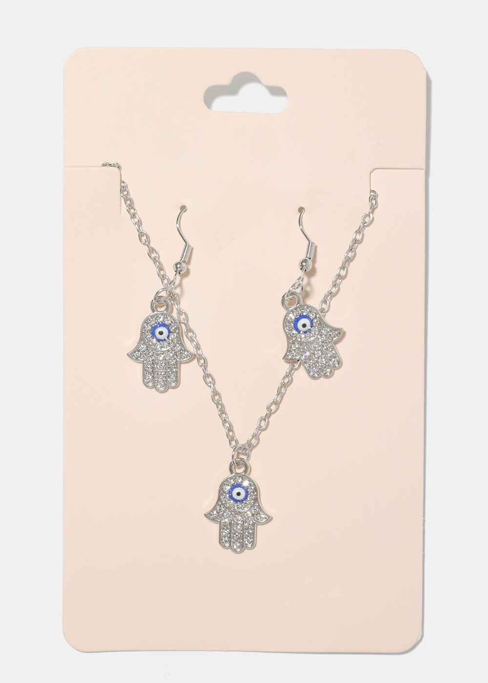 Hamsa Hand Necklace & Earring Set