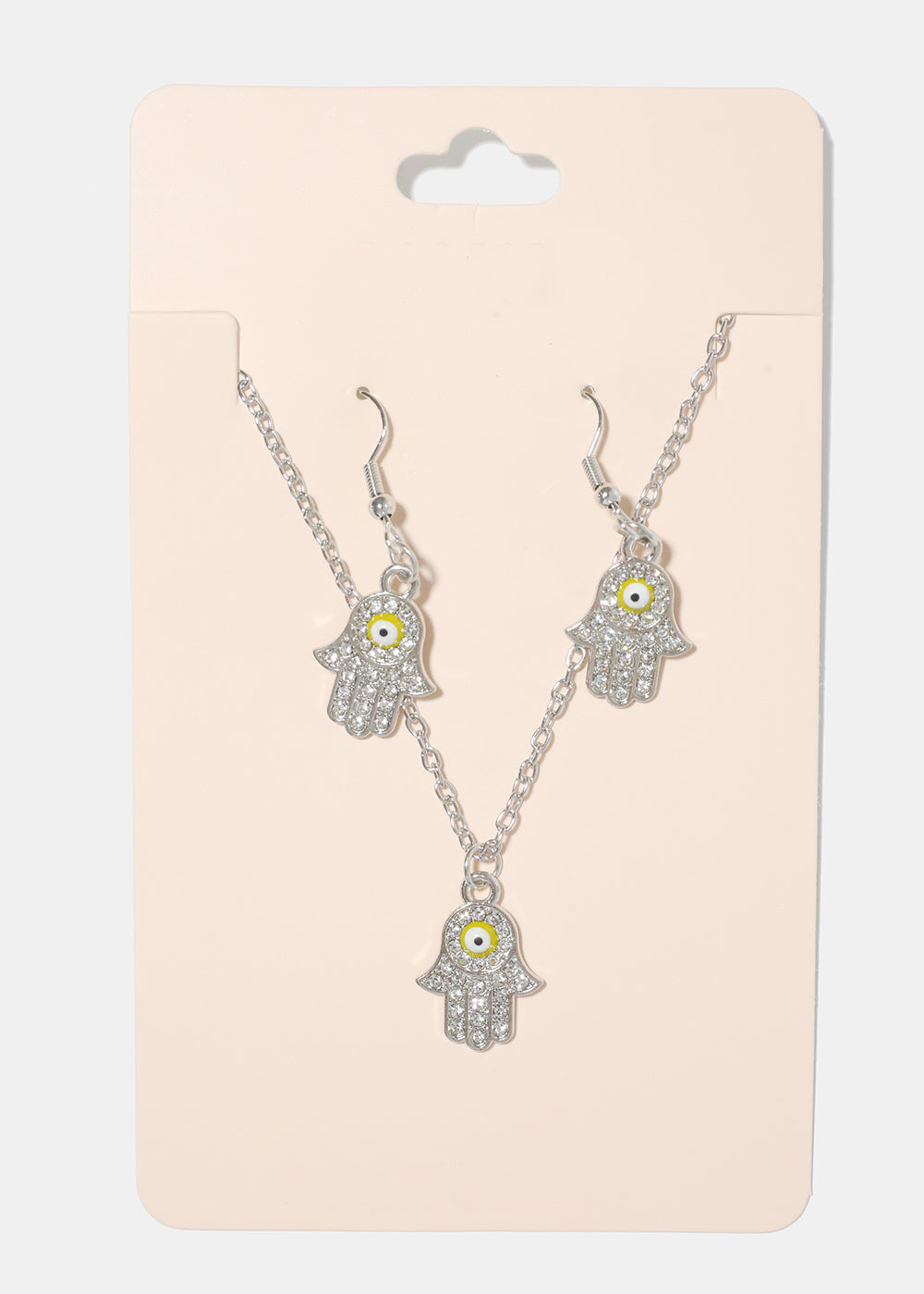 Hamsa Hand Necklace & Earring Set