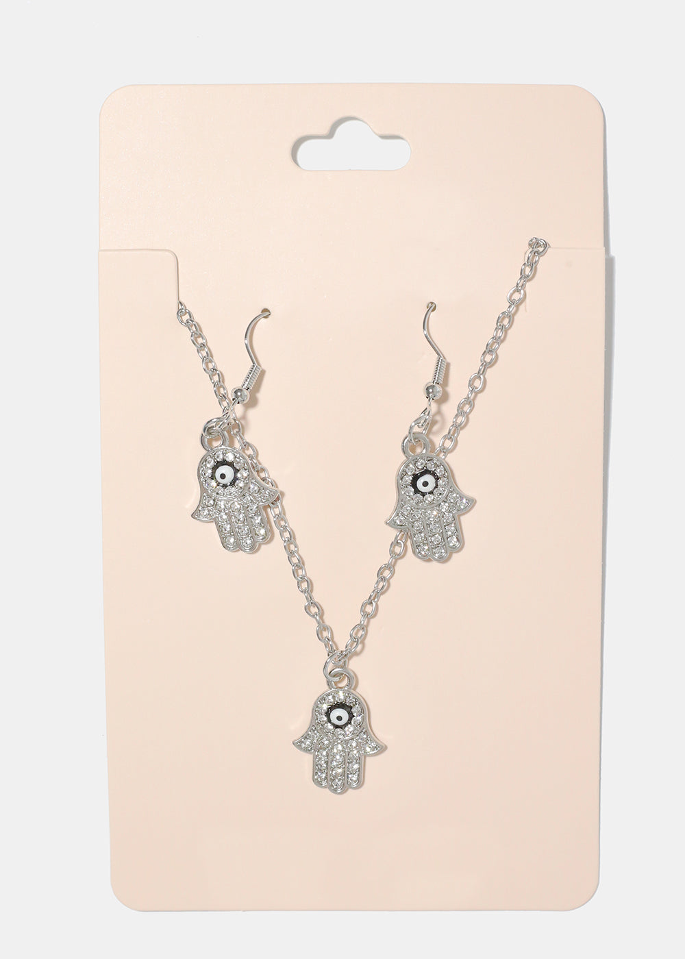 Hamsa Hand Necklace & Earring Set