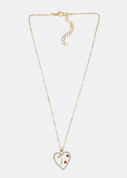Face in Heart Necklace