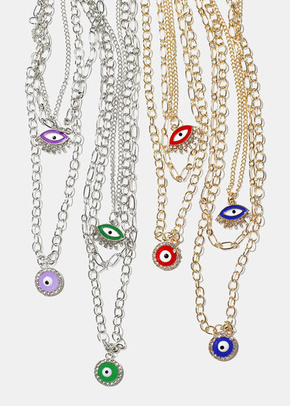 Layered Evil Eye Necklace