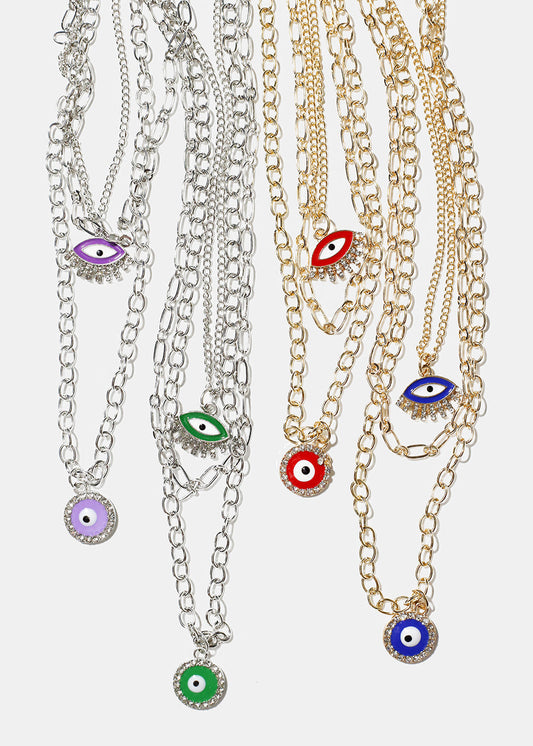 Layered Evil Eye Necklace